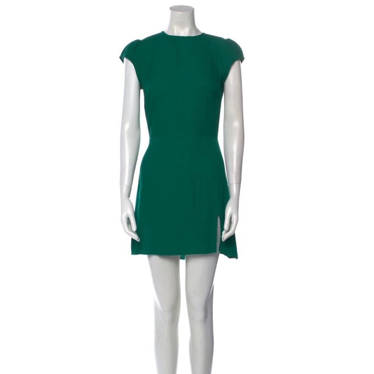 Reformation Green Open Back Dress